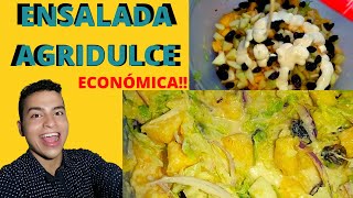 ENSALADA AGRIDULCE CON PIÑA Y REPOLLO - ECONÓMICA Y FÁCIL!!