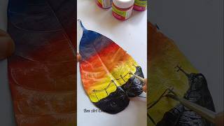 Leaf painting using Acrylic paints #leafpainting #shorts #acrylicpaint #diy #painting #art #trending