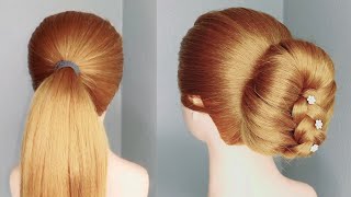 New bun hairstyle for women/easy hairstyles for parties