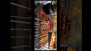 Chicken Roast in the Rain:Chicken Kebab in the Autumn and the Sound #food #asmr #nature #cooking