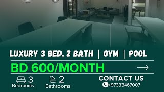 Luxury 3 Bed, 2 Bath | Gym | Pool | sa:600:bimal