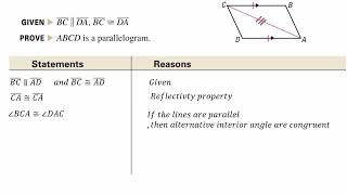 Proof of parallelogram, Given One pair of congruent and Parallel Side. Proof 2