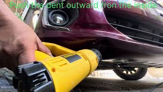 DIY, fixing car bumper dents