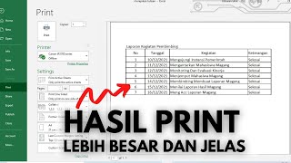 Cara memperbesar hasil print di excel