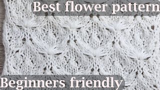 Most Beautiful Flower Pattern Subtitles for Beginners! Easy To Make! How to knit!!