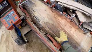 Woodmizer LT35 video: cutting White Oak slabs