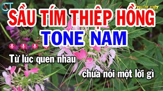 Karaoke Sầu Tím Thiệp Hồng Tone Nam ( D#m ) Nhạc Sống Hay || Karaoke Tuấn Kiệt