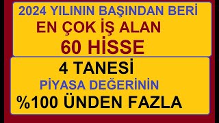 2024 YILININ BAŞINDAN BERİ EN ÇOK İŞ ALAN 60 HİSSE | 4 TANESİ PİYASA DEĞERİNİN %100 ÜNDEN FAZLA