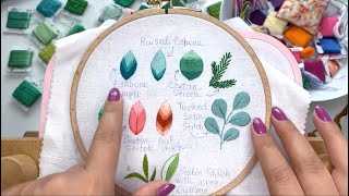 3 Ways to Embroider a Fishbone Stitch 🐟 Leaf Embroidery Tutorial for Beginners 🍃 Leaves Sampler Page