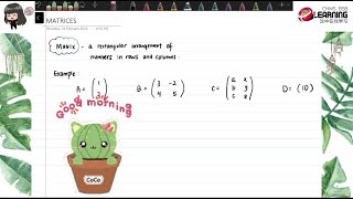 Matrices (Order, Addition and Subtraction)