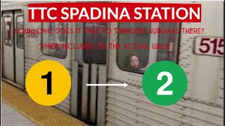 TTC Spadina station subway transfer from Line 1 to Line 2: How long does it take to transfer?