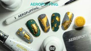 Aeropuffing Nail Art Tutorial: Foil and Emboss Nail Art