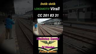 Loko Vintage virall CC 201 83 31, Melintas Santai di stasiun Pasar Senen ‼️ #shorts