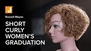 Short Curly Women's Graduation Haircut Tutorial - French Inspired Bob