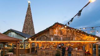 Christmas Market. 110ft tall Christmas tree. Village inside a Christmas tree.