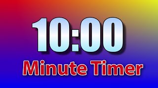 10 Minute Timer | ⏰ Bell Alert | No Music | Basic Colorful Silent Fade to Red | Big Numbers