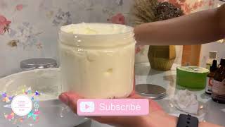 خلطة ترطيب عميق للجسم بمكونات بسيطه |Hand-made moisturizing skin cream