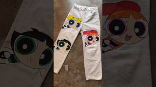 Custom Painted Powerpuff Girls Jeans Inspirasi #powerpuffgirls #cartoonnetwork #clothingstyle