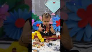 Baby festival decoration idea. child ceremony.  kid sankrant kinkrant decorations