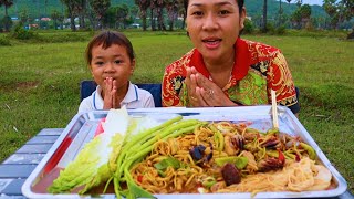 Eating Relaxing Natural |Mukbang Cook Hit The Papaya