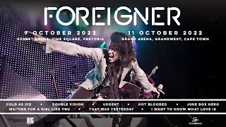 FOREIGNER, coming to South Africa this October!