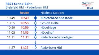 Nordwestbahn - Ansagen der RB74