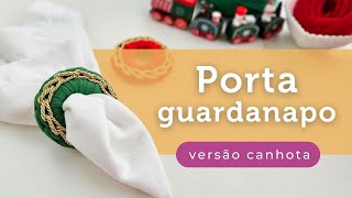 (VERSÃO CANHOTA) Porta guardanapo natalino de crochê | por Ju quem fez