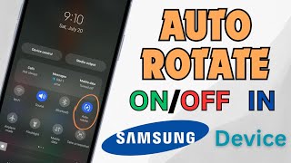 Auto rotation on off in Samsung phone or tablet