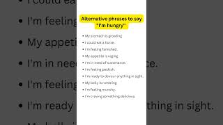 Don't say "I am Hungry" - Smart words & phrases to saying I'm hungry #shorts  #mcquizofficial