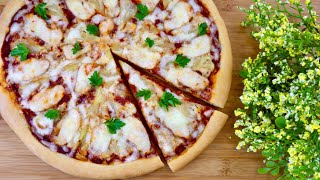 Гавайская пицца . Очень вкусная пицца с курицей и ананасами / Hawaiian Pizza. Recipe.  Eng sub