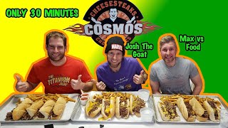 HUGE CHEESESTEAK CHALLENGE!! (Cosmo's Cheesesteak Challenge) w/ Josh The Goat and Max vs Food