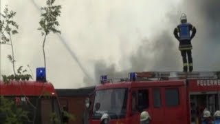 Großbrand: Legehennenbetrieb bei Laer brennt [Feuerwehr Horstmar Steinfurt]