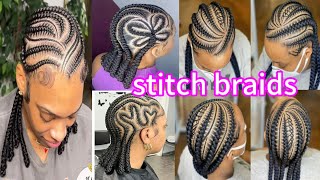 unique stitch braids hairstyles||African cornrows braids hairstyles||2024 cornrows hairstyle.