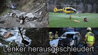 🚒 🚓Auto nach Wendemanöver in Zemmschlucht gestürzt – Ginzling 🏥🚁