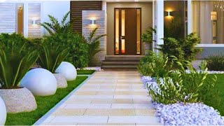 +300MODERN Front Doors That Will WOW With Awnings and Plants!