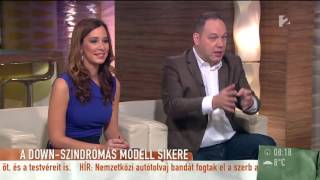 Demcsak Zsuzsa - TV2 Mokka HD - 20.10.2015 - Blue Mini Dress, Nylons & Heels