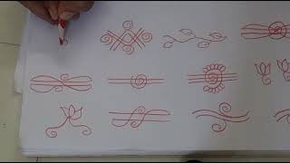 Easy Border designs for rangolis/Simple side Borders/chuttu geethalu Models😍