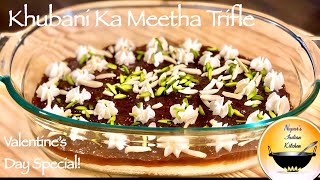 Valentine's day dessert: Instant Khubani ka Meetha Trifle using a pressure cooker and microwave oven