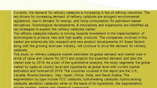 World Refinery Catalysts Market by Ingredient and Geography Forecast to 2019