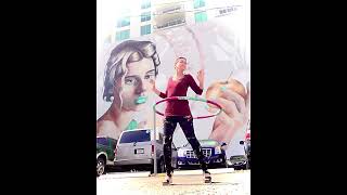 Cool mural on a parking garage🎶 I 🦋 #jazzy #hulahoopdance