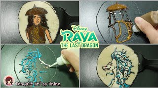 Disney's Raya and the last dragon pancake art - Raya and Sisu pancake art