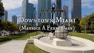 Downtown MIAMI. Walking Tour.  (Part I) (4K 60 fps)