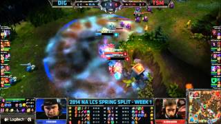 LCS 2014 NA Spring Week 1 Day 2 Team Solo Mid (TSM) vs Dignitas (DIG)