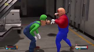 WWE 2K24 - Super Mario vs Luigi Backstage brawl match| Ps5 gameplay live