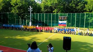 20.05.18 "Родничек" Закрытие смены. Исполнение гимна РФ.