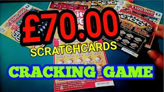 CRACKING GAME..£70.00 SCRATCHCARDS..QUIDS IN..CAS MATCH..  INSTANT £100..FRUITY £500s ..CASH DROP...