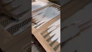 صدف ریزی تخته نردهای خاتم کاری| کارگاه های صنایع دستی| backgammon handicrafts workshop