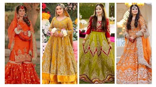 Latest trendy Mehandi dresses for brides/collection of Mehandi event dresses #mehandi #bridaldress