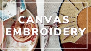 canvas embroidery diy ✨ easy and cheap home decor ideas for less than $10 !