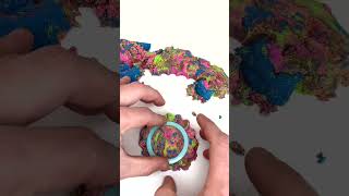 Very Satisfying and Relaxing  Crunchy Colorful Kinetic Sand Cutting vs Beads Part 69 #ASMR #shorts